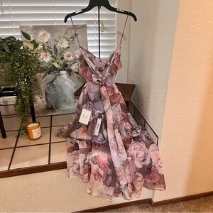 Olia Floral Strapless Maxi Dress